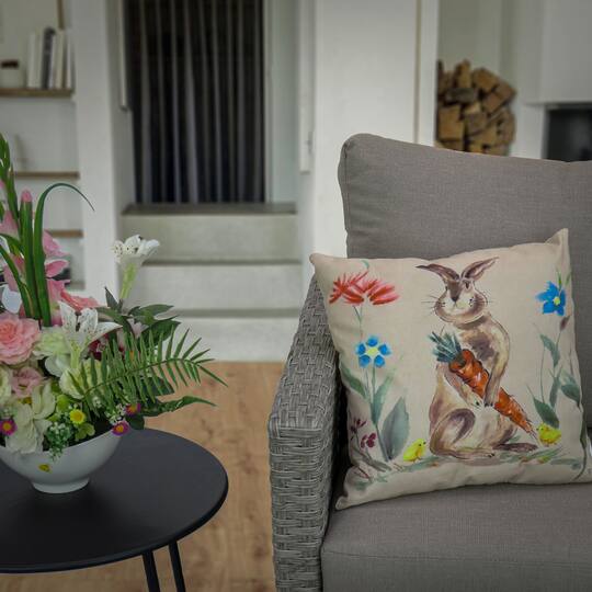 16'' Bunny with Carrot Easter Pillow